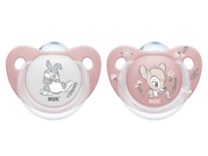 NUK Trendline Silikon Smokk S1 Bambi, 0-6 mnd, 2 stk.