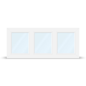 fenetre24.com Fenêtre PVC 3 vantaux, aluplast, IDEAL 4000, Blanc, 1510 x 635 mm, configuration personnalisée