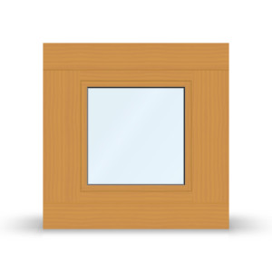 fenetre24.com Fenêtre alu bois, IDEAL Plano, pin aspect naturel, couleur extérieure aluminium gris anthracite RAL 7016, 1 vantail, vitrage fixe