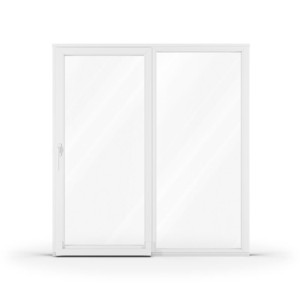 aluplast Baie vitrée 180x200 cm, pvc, IDEAL 4000, basculant-coulissant parallèle à gauche (PSK), blanc, 2 vantaux, configuration personnalisée