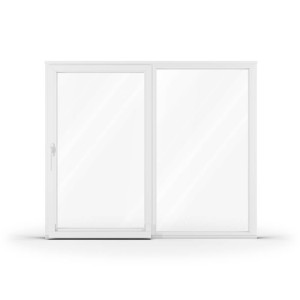 aluplast Baie vitrée 200x180 cm, baie oscillo-coulissante, pvc, IDEAL 4000, blanc, 2 vantaux, 2000 x 1800 mm, configuration personnalisée