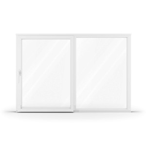 aluplast Baie vitrée 240 cm, pvc, IDEAL 4000, basculant-coulissant parallèle à gauche (PSK), blanc, 2 vantaux, 2400 x 1635 mm, configuration