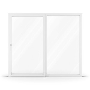 aluplast Baie vitrée 240x215 cm, baie oscillo-coulissante, pvc, IDEAL 4000, blanc, 2 vantaux, 2400 x 2150 mm, configuration personnalisée