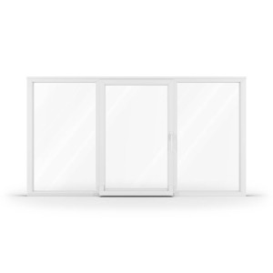 aluplast Baie vitrée 300x200 cm, pvc, IDEAL 4000, basculant-coulissant parallèle à gauche (PSK), blanc, 2 vantaux, configuration personnalisée