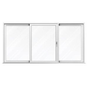 aluplast Baie coulissante largeur 4 mètres avec 3 vantaux, baie soulevante-coulissante, pvc, IDEAL HSTplus Basic, blanc, 2 vantaux, 4000 x 2100 mm