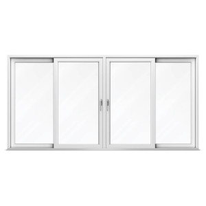 aluplast Baie vitrée 4 mètres, baie soulevante-coulissante, pvc, IDEAL 4000, blanc, 2 vantaux, 4000 x 2010 mm, configuration personnalisée