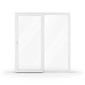 aluplast Baie vitrée 2 vantaux, baies oscillo-coulissantes, pvc, IDEAL 4000, Blanc, 1510 x 1635 mm, configurer individuellement