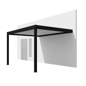 fenêtre24.com Carport adossé aluminium - noir 3x2m - Design contemporain 2995x2058mm fenetre24.com