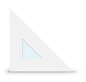 Fenêtre triangulaire, PVC, aluplast IDEAL 4000, blanc, 50x50 cm ou sur mesure, double vitrage, avec isolation thermique