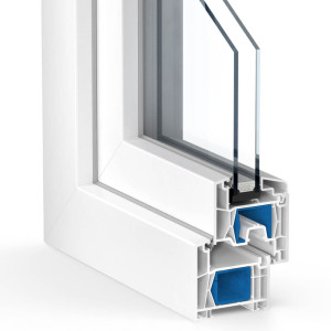 Kömmerling 70 AD, fenêtre pvc, blanc RAL 9016, 500 x 500 mm, 1 vantail vitrage fixe, configurer individuellement