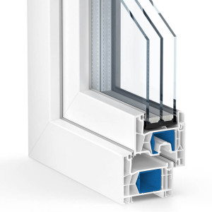 Kömmerling 76 AD, fenêtre pvc, blanc RAL 9016, 500 x 500 mm, 1 vantail vitrage fixe, configurer individuellement