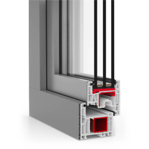 aluplast Fenêtre PVC-Alu, Twinset neo AD, blanc RAL 9016, vitrage fixe, 510 x 510 mm, configuration personnalisé