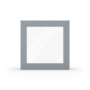 Fenêtre PVC gris, gris argent similaire RAL 7001, profilé en PVC aluplast, 1 vantail vitrage fixe, 510 x 510 mm, configuration personnalisée