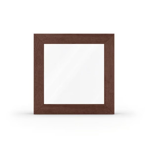 Fenêtre pvc marron, décor brun, aluplast IDEAL 4000, 1 vantail, vitrage fixe, 510x510 mm, configuration personnalisée
