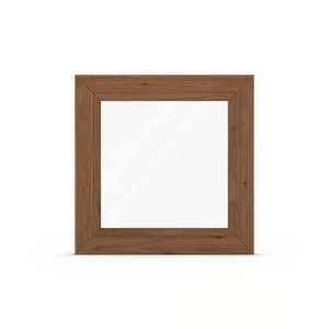 Fenêtre pvc noyer, imitation bois, aluplast IDEAL 4000, 1 vantail, vitrage fixe, 510x510 mm, configuration personnalisée
