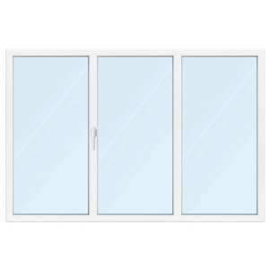 Fenêtre en saillie, aluplast, IDEAL 4000, blanc, 3 vantaux, gauche OB, centre fixe, droit OB, 1510 x 635 mm, configuration personnalisée