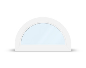 aluplast Fenêtre en arc, PVC, 90x60 cm ou sur mesure, blanc, 1 vantail, fenêtre fixe, avec isolation thermique, configurer individuellement