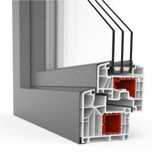 aluplast Fenêtre PVC-Aluminium, IDEAL TwinSet 8000, Blanc RAL 9016, 1 vantail, vitrage fixe, 510 x 510 mm, configuration personnalisée