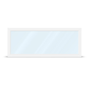 aluplast Fenêtre panoramique salon, PVC, 240x90 cm ou sur mesure, 1 vantail, vitrage fixe, blanche, avec isolation thermique, configuration