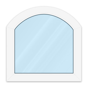 Fenêtre en arc surbaissé, PVC, aluplast IDEAL 4000, 1 vantail, vitrage fixe, blanc, 600 x 600 mm, configurer individuellement