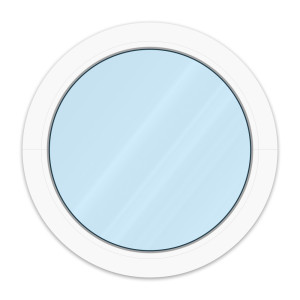 fenetre24.com Fenêtre ronde, oeil de boeuf avec vitrage fixe, Bois, Classique IV 68, blanc, 635 x 635 mm, configurer individuellement