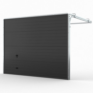 fenetre24.com Porte de garage noire, RAL 9017 noir signalisation, surface lisse, 2000 x 1900 mm, sans moteur