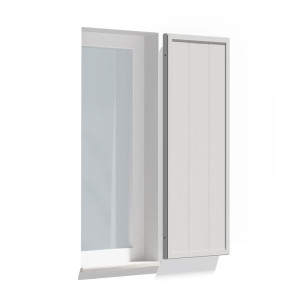 fenetre24.com Volets Battants décoratifs, lames de type Deauville, Blanc signalisation RAL 9016, 300 x 800 mm, un vantail fixe, à configurer sur