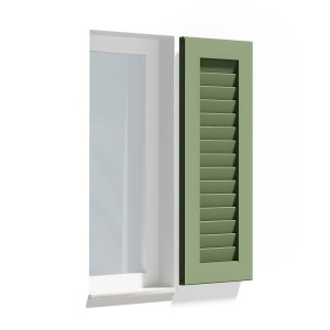 fenetre24.com Volets battants fixes, volet décoratif à lames Nice, Vert pâle RAL 6021, 300 x 800 mm, un vantail, à configurer en ligne sur mesure