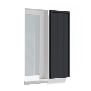 fenetre24.com Volets décoratifs aluminium, lames de type Deauville, Gris anthracite RAL 7016, 300 x 800 mm, un vantail fixe en faux volet, sur mesure