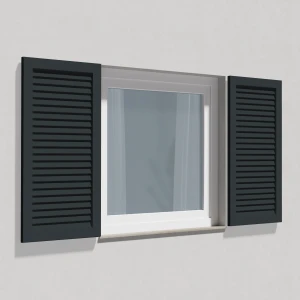 fenetre24.com Volets Battants aluminium, modèle à lames Nice, RAL 7016 gris anthracite, 300 x 800 mm, vantail fixe décoratif, à configurer sur mesure