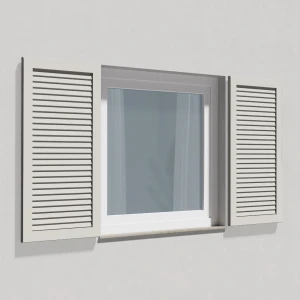 fenetre24.com Volets Battants, lames modèle Cannes, Blanc signalisation RAL 9016, 300 x 800 mm, volet décoratif fixe une pièce, personnalisable en