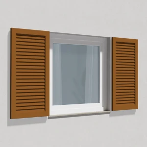 fenetre24.com Volets Battants décoratifs, lame Nice, RAL 8001 brun ocre, 300 x 800 mm, une pièce fixe, configurez selon vos besoins