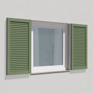 fenetre24.com Volets Battants décoratifs, lamelles Cannes, RAL 6021 vert pâle, 300 x 800 mm, un vantail fixe, à composer sur mesure