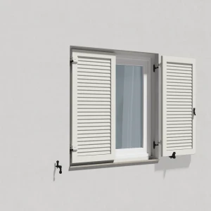 fenetre24.com Volets Battants blancs, à cadre de montage avec lames Cannes, RAL 9016 blanc signalisation, 300 x 800 mm, 1 vantail gauche, à configurer
