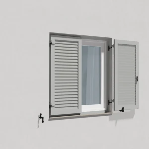 fenetre24.com Volets Battants gris clair, avec cadre de montage, RAL 7035 mat, 800 x 800 mm, 2 vantaux lames Nice, à configurer sur mesure