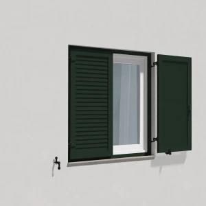 fenetre24.com Volets Battants vert sapin, volets battants avec cadre de montage, lames Nice, RAL 6009, 300 x 800 mm, 1 vantail ouverture à gauche, sur