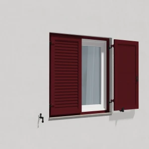 fenetre24.com Volets Battants rouge vin, volets battants avec cadre de montage, RAL 3005 mat, 800 x 800 mm, 2 vantaux lames Nice, à configurer sur