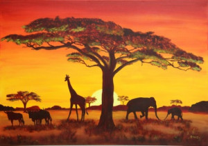 Bild auf Fensterfolie - Sonnenuntergang In Afrika oder mit Eigenem ...