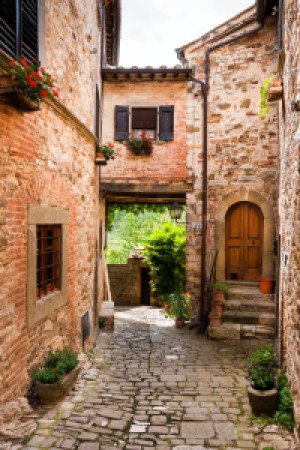 Fensterfolie - Mediterrane Gasse oder mit Eigenem Foto