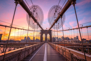 Fotos Fensterfolie - Brooklyn Bridge In New York City oder mit Eige...