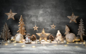 Motiv auf Fensterfolie - Weihnachtsdekoration Mit Grauem Hintergrun...