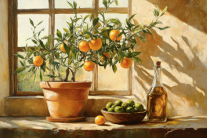 Wunschbild auf Fensterfolie - Mediterranean Glow Ki oder mit Eigene...