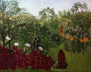 Foto auf Fensterfolie - H Rousseau Tropical Forest With Monkey oder...