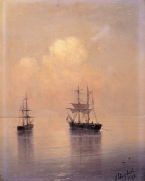 Wunschbild auf Fensterfolie - Aivasovski Sailing Boats At Sea oder ...
