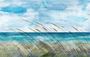 Bild Glas-Schneidebrett - Seagrass Shore oder mit Eigenem Foto
