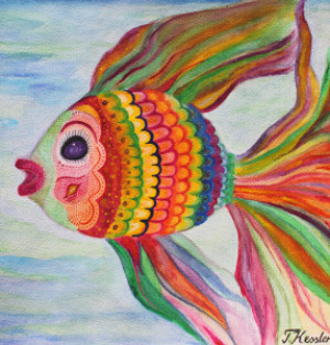 Wunschmotiv auf Glas-Schneidebrett - Regenbogenfisch oder mit Eigen...
