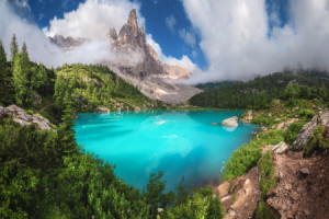 Motiv als Glas-Schneidebrett - Lago Di Sorapis Alto Adige Panorama ...