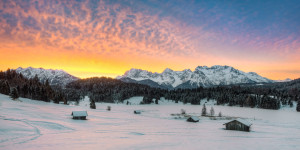 Motiv als Glas-Schneidebrett - Sonnenaufgang Am Geroldsee Im Winter...
