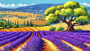 Wunschbild auf Glas-Schneidebrett - Landschaft In Der Provence Ki o...