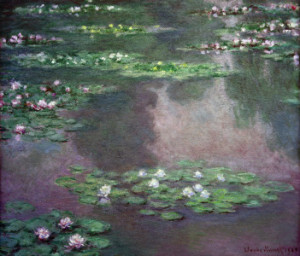 Wunschmotiv auf Glas-Schneidebrett - Claude Monet Seerosen oder mit...